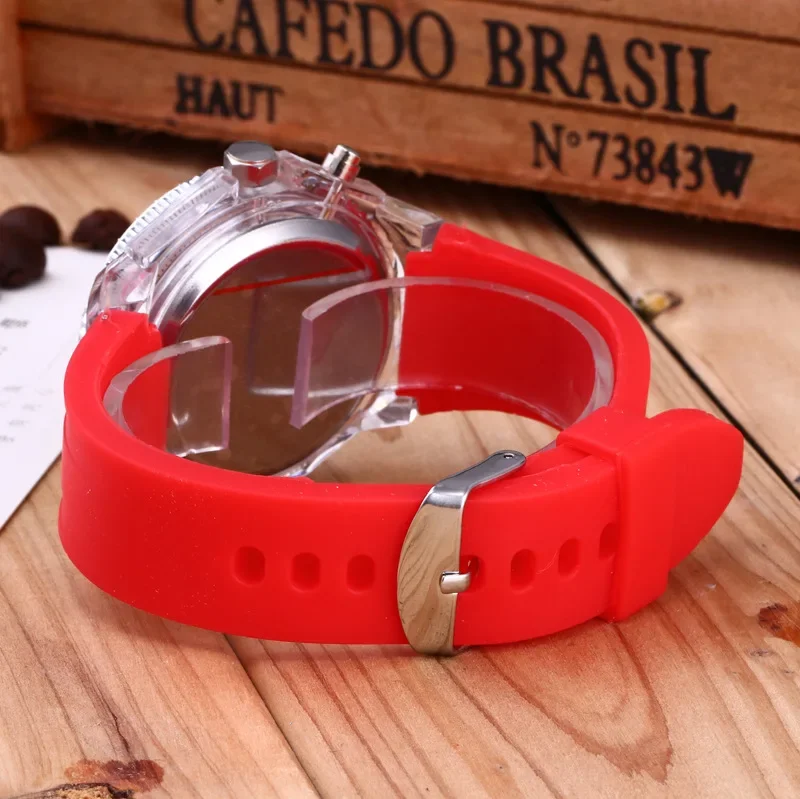 Creative LED Luminous Watches Geneva Women Quartz Watch Women Ladies Silicone Bracelet Watches Woman 12 Bright Colors Kids Gift