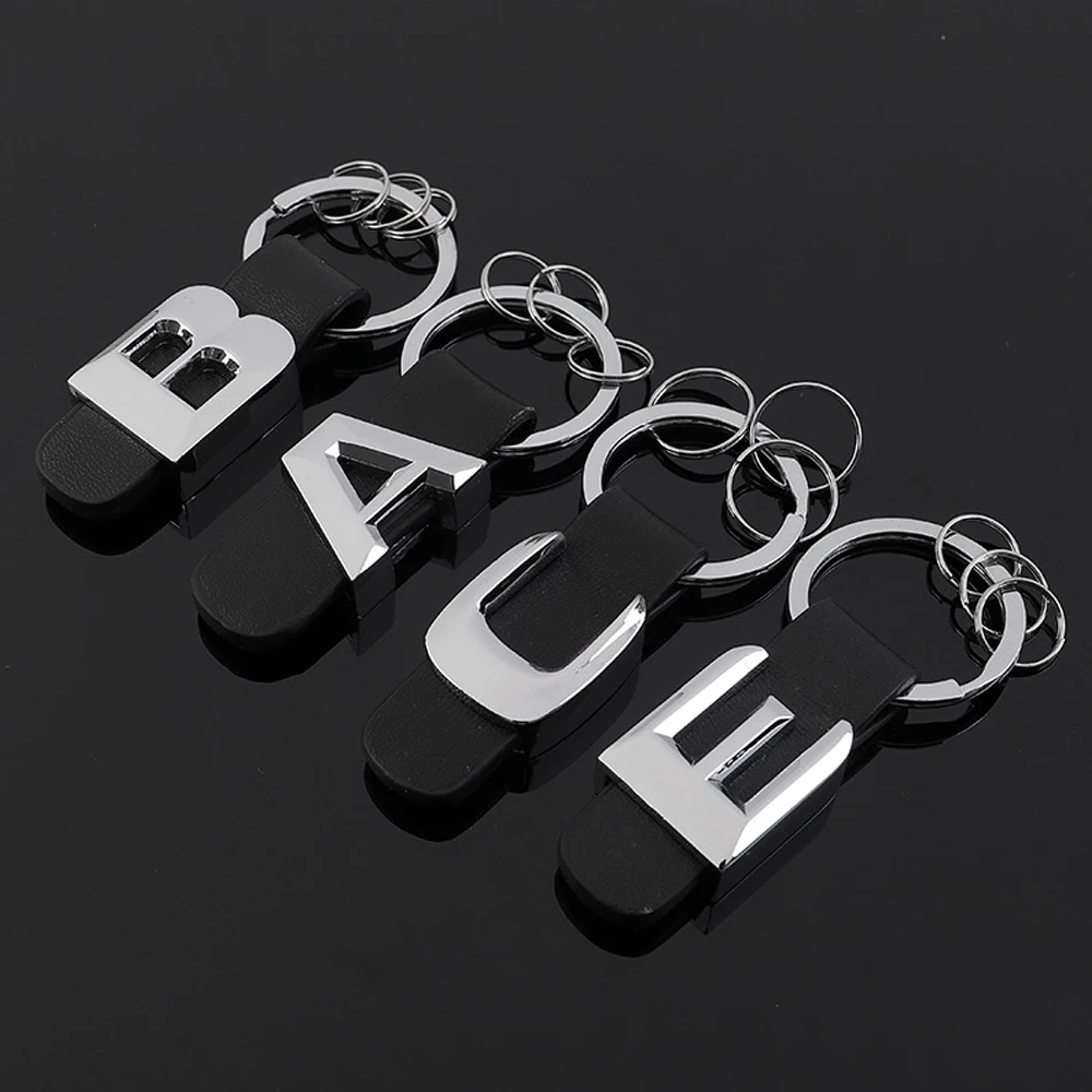 1 PCS 3D Car Key Chain Metal Letter Leather Strap Keychain for Mercedes Benz A B C D E G S Class Car Keychain Leather Key Rings