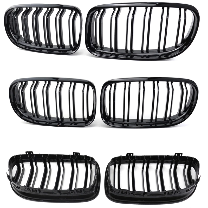 New Look Car Grille Grill Front Kidney Glossy 2 Line Double Slat For BMW 3 Series E90 E91 LCi 2009 2010 2011 2012 Car Styling
