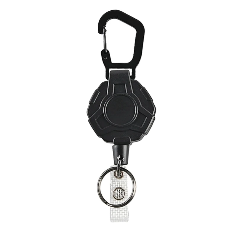 Heavy Duty Retractable Keychain Easy To Pull Buckle Rope Elastic Keychain Anti Lost Keyring Steel Retractable Cord Dropshipping