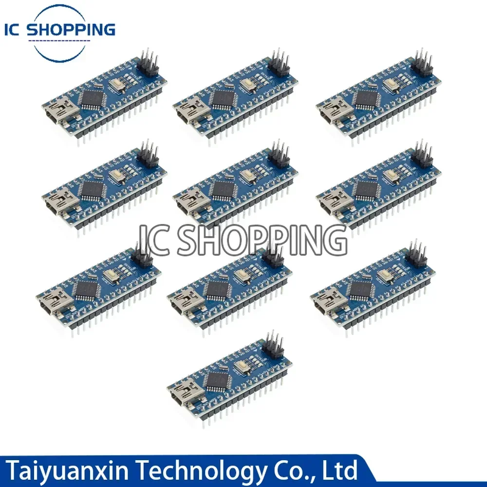 10PCS Nano V3.0 Microcontroller Board for Arduino with CH340 USB Driver, 16Mhz ATmega328P, for Arduino