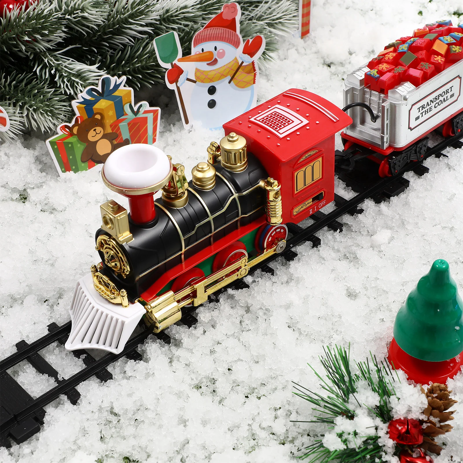Small Train Kids Suit Christmas Toy Gift Electric Plastic Steam Engine Locomotive Child Children Railway