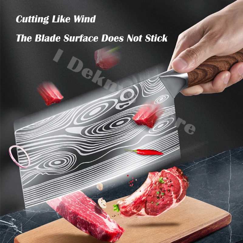 Laser Damascus Japanese Kitchen Knife Set Professional Chef Knife 4cr13 Stainless Steel Meat Slices Cooking Butcher Knife X241102