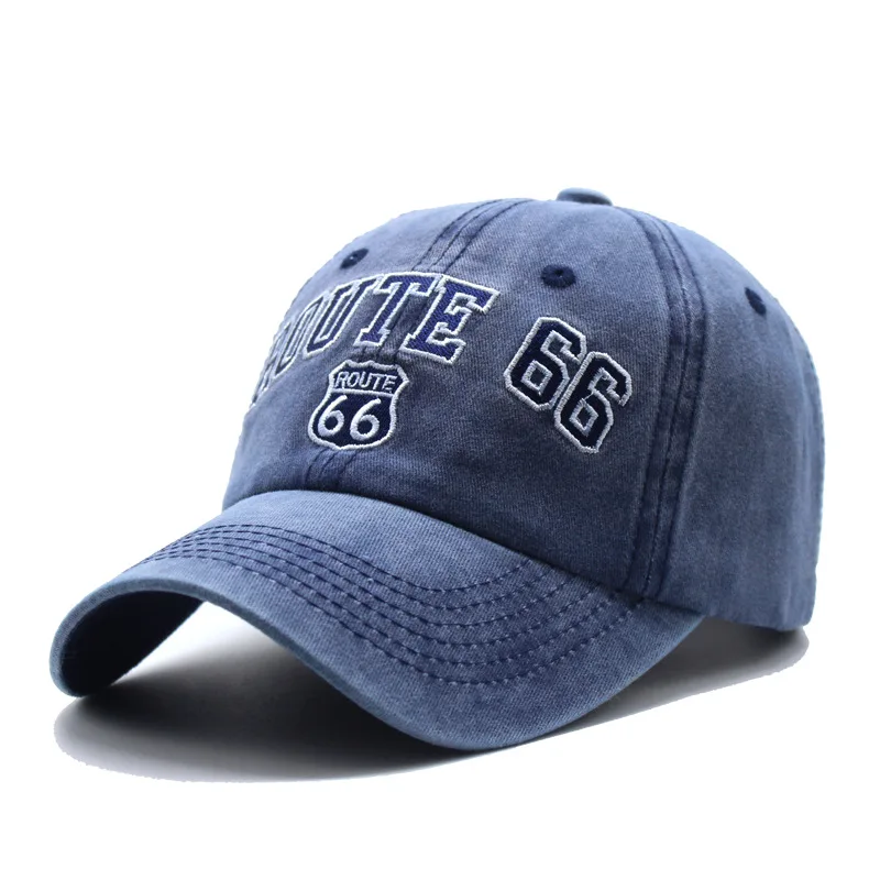 ROUTE 66 Embroidered baseball cap Trend baseball hat Cowboy hat visor hat