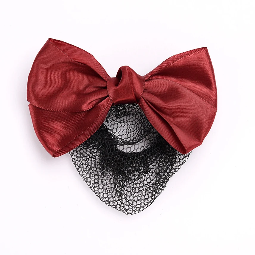 New Women Hair Net Bun Cover Snood Hairgrips Ballet Dancing Hairnet Beautiful Bow Hair Net Office Waiter Styling Scrunchie Pack
