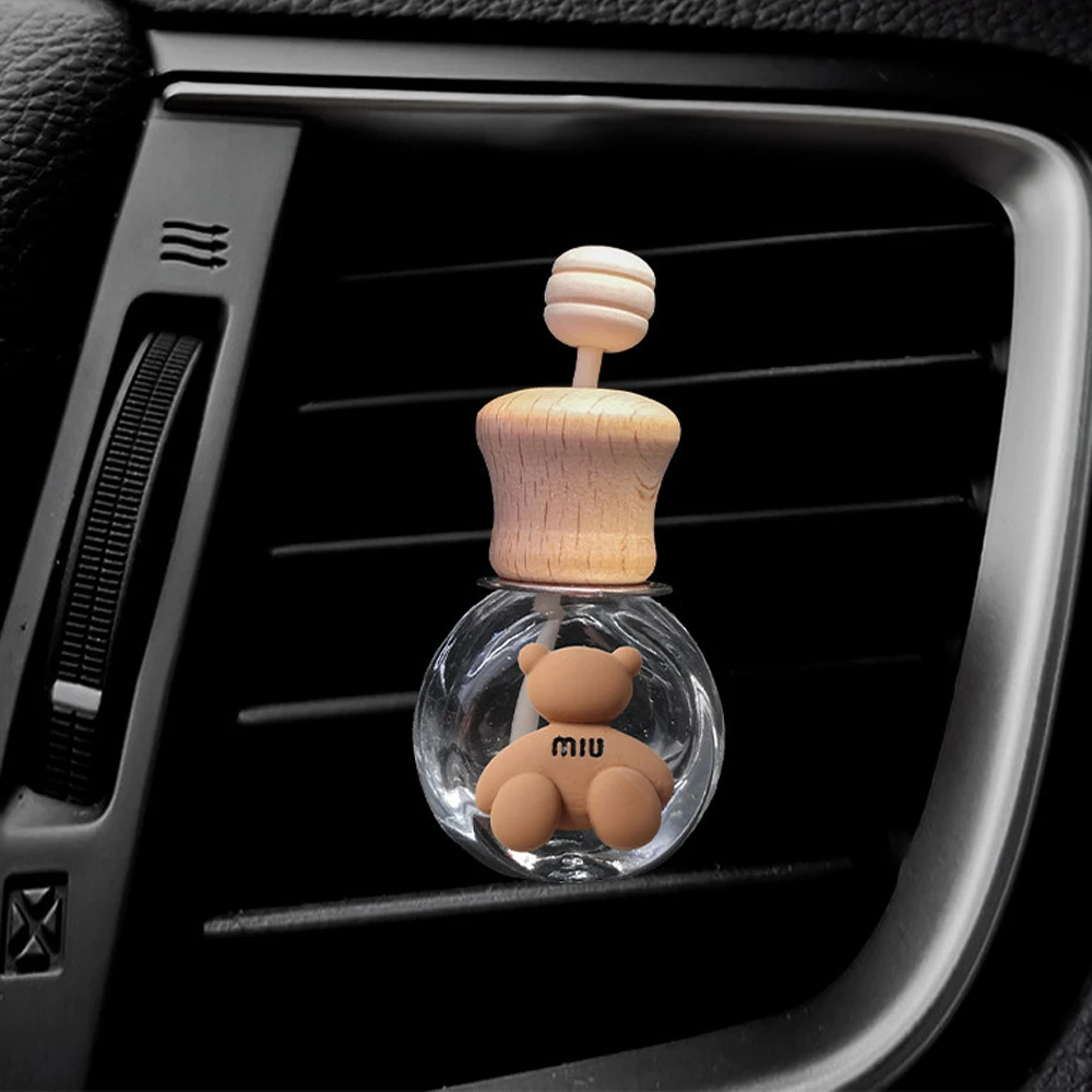 Car Air Freshener Empty Glass Auto Perfume Diffuser Bottle For Essential Oils Perfume bottle for car Air Vent Aromatherapy