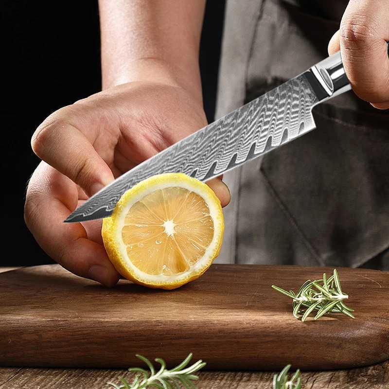 Professional Chef Knife Set Damascus Steel Chopper Universal Kitchen Knife Bread Slicer X241102