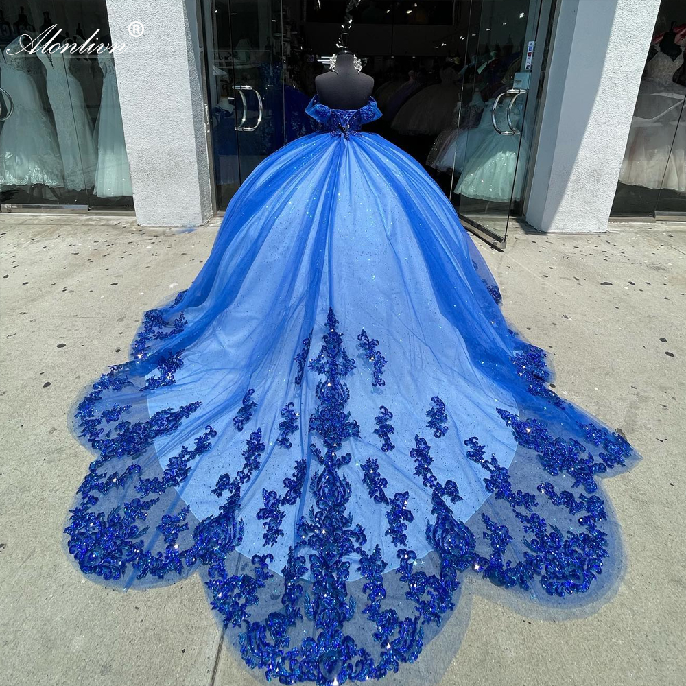 3008 Off Shoulder Sleeves Sweetheart Ball Gown Quinceanera Dresses Beading Pearls Appliques Lace Prom Evening Party Pageant Birthday Gowns Uniquisite 