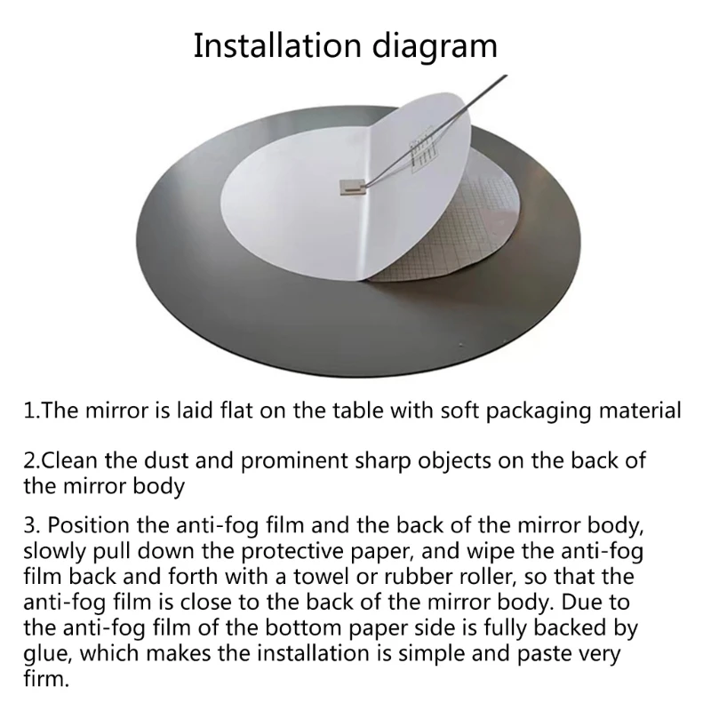 P82D Bathroom Mirror Shower Protective Film Anti-Fog Window Clear Waterproof Makeup Mirror Protective Electronic Heating Film