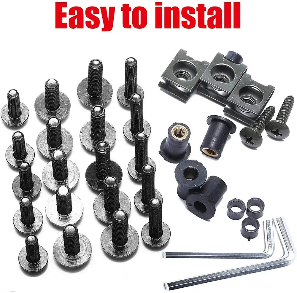 177pcs/box Aluminum Windscreen Screws Colorful Fasteners Screws Set Motorcycle Fairing Bolt Kit Motorcycle Modified Parts