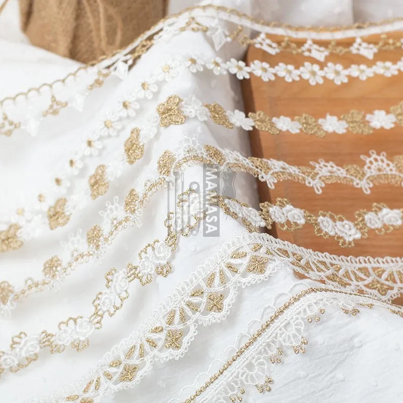 1 Yard Gold Lace Trim Braid Lace DIY Garment Accessories Embroidery Fabric Lace Trims