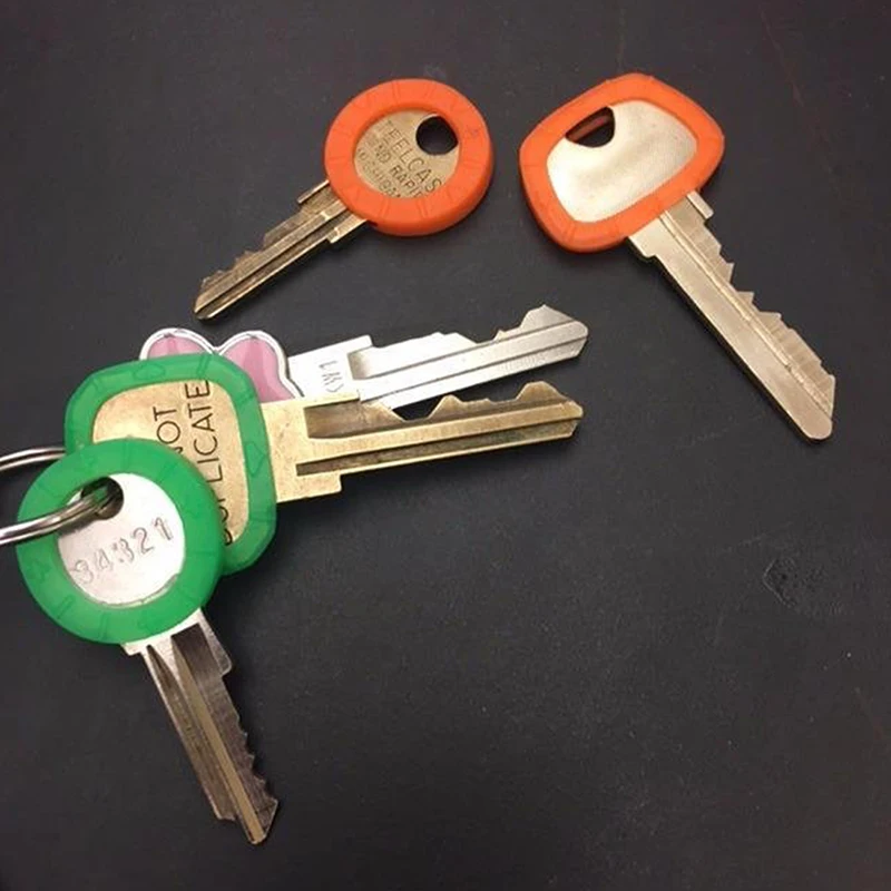 1/10/20/30pcs Bright Colors Hollow Silicone Key Cap Covers Topper Key Holder Keyring Rings Key Case Bag Organizer Wallets