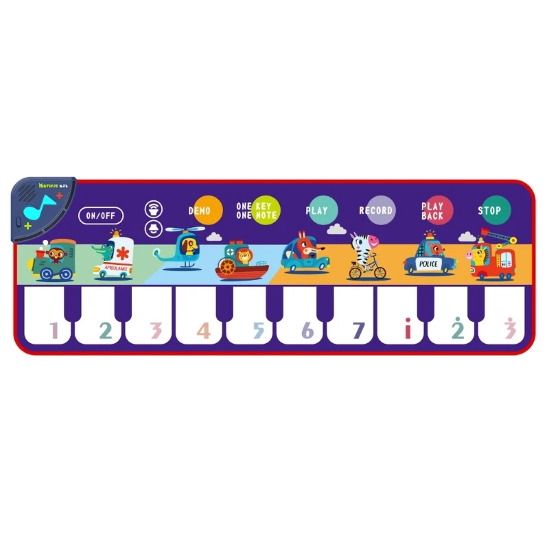 Mat with 10 Keys Unique Playmat Music Toy Keyboard Floor Piano Pad Gift for Toddlers and Kids Age 3-6 Years