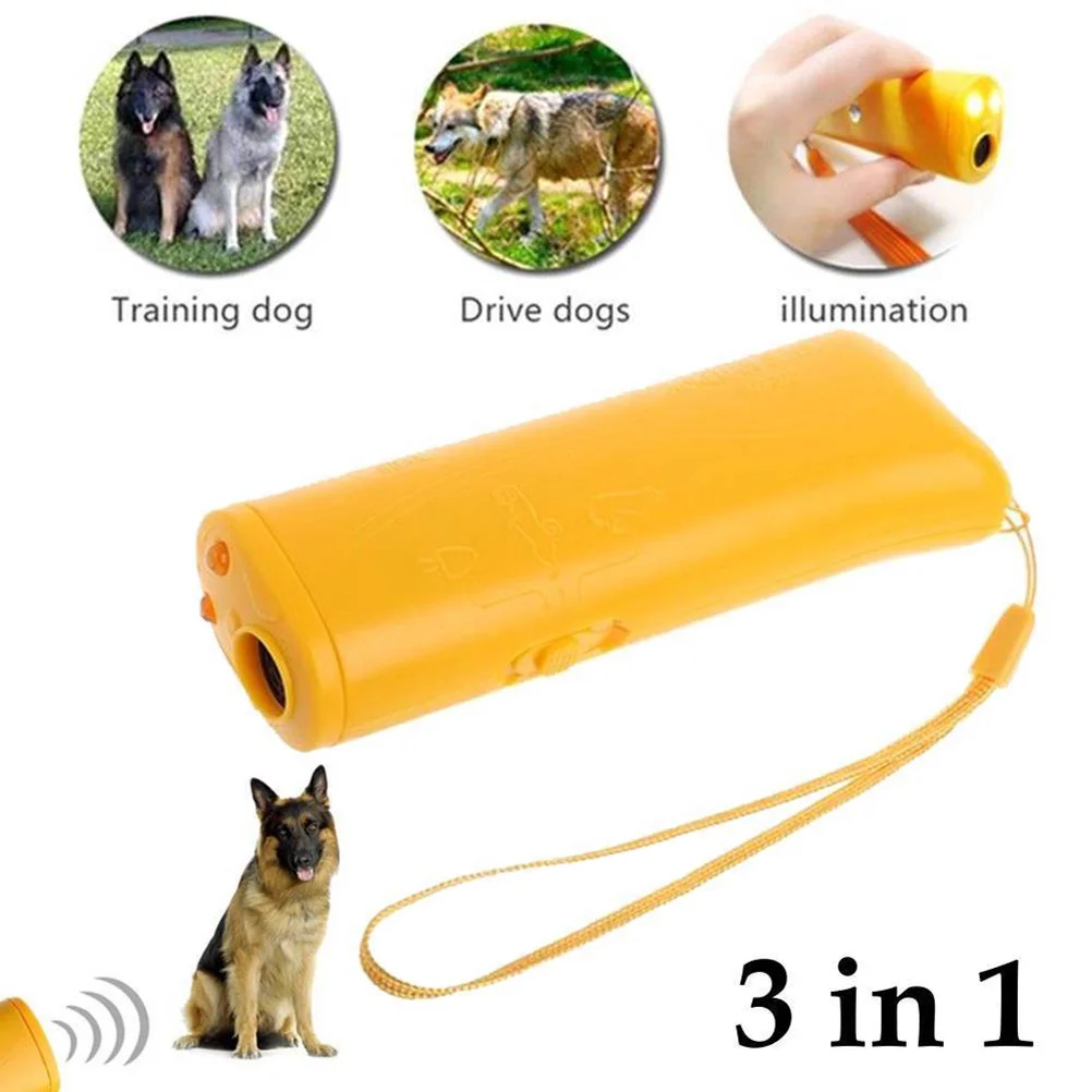 Electronic Ultrasonic Repeller Dog Ultrasonic Bark Control Anti Bark Dog Obedience Training Device With LED Light Flashlight smile