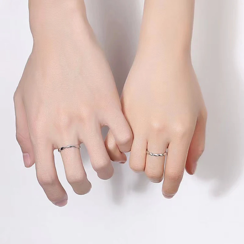 1PC OR 2PCS Couple Ring HipHop Boudoir Ins niche design For Women Men Birthday Jewelry Adjustable