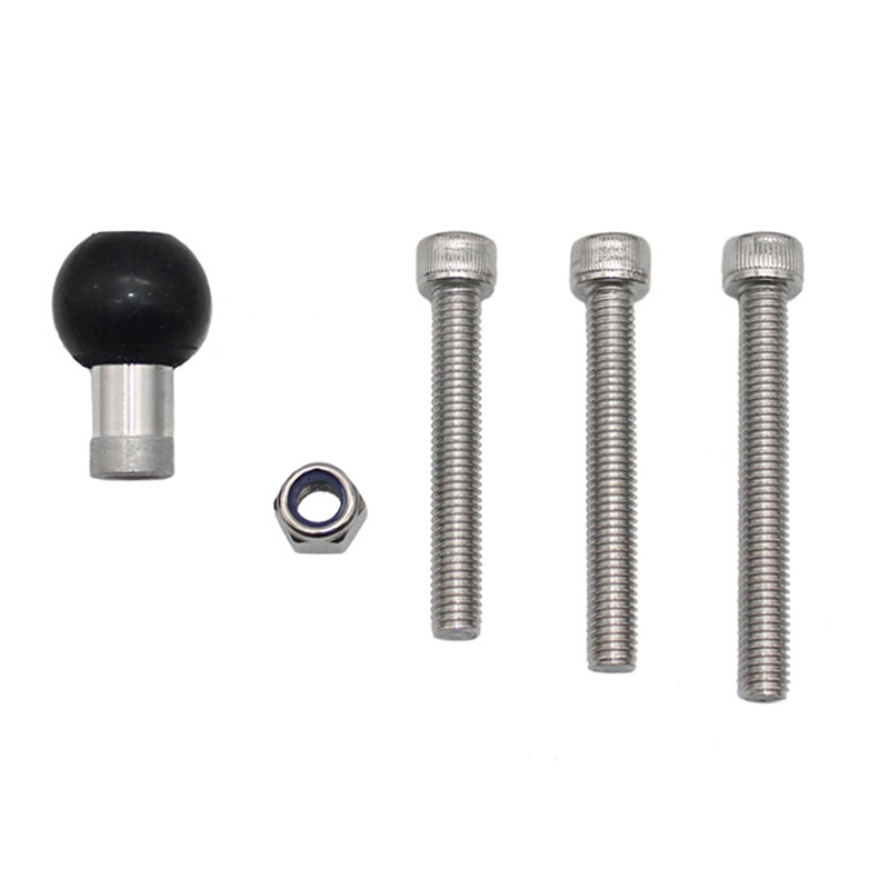 1 inch Ball Head Base Adapter M8 Screws Motorcycle Through Hole Ballhead M8 Threaded Bolt for Gopro insta360 Ball Mount Adapter