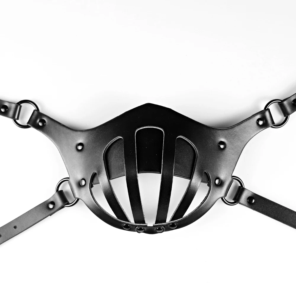 Punk Mask Sexy PU Leather Half Face Bondage Cage Masks Halloween Punk Party Game Cosplay Masks Fetish Erotic Accessories Woman