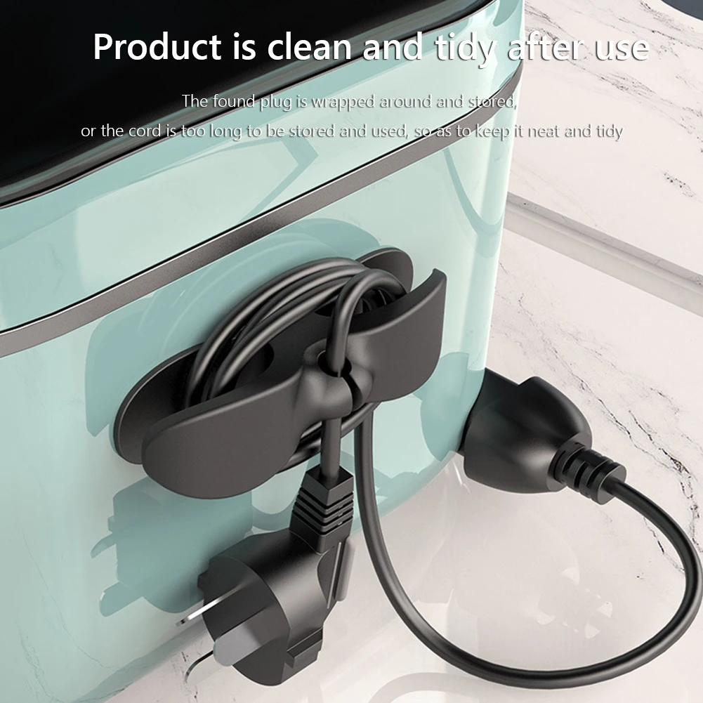 3/1 PCS Wire Cable Organizer Tidy Management Clips Holder Adhesive Cord Storage Wrapper Winder for Kitchen Appliances Computer