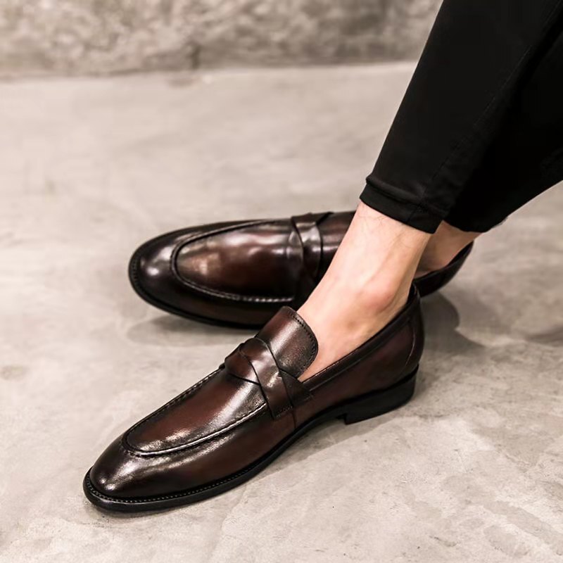 Retro Casual Summer Formal Dress Leather Shoes Business Wedding Office Comfort Loafers for Men Oxfords 2023 7c731