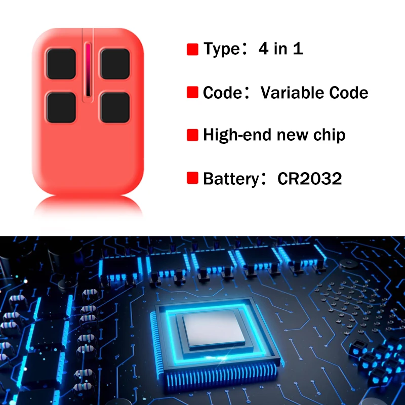 Garage Door Remote Control Duplicator 280-868MHz Multi-Frequency Variable Code Gate Opener Command 433MHz Handheld Transmitter