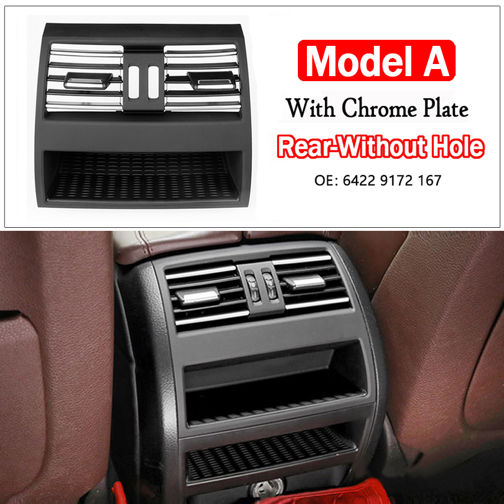 Rear Fresh Air Conditioning Vent Outlet Chrome Plain Black Grille Panel For 5 Series F10 F11 F18 520i 523i 525i 528i 535i