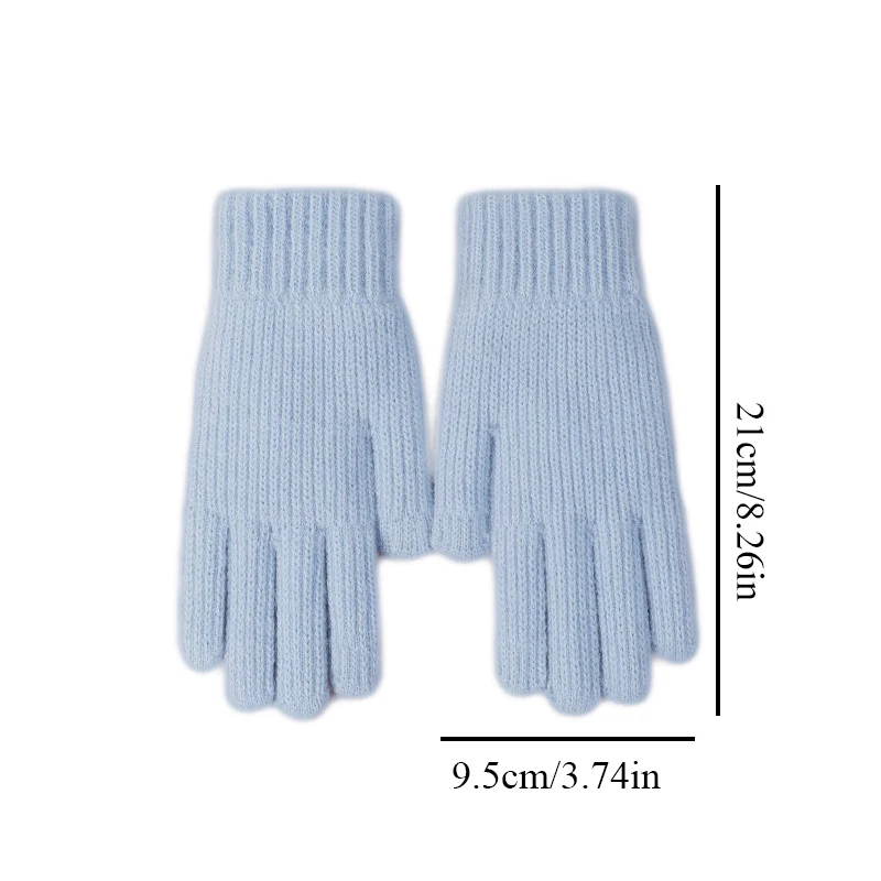 Women s Knitted Gloves Winter Full Finger Lady Autumn Warm Thick Touch Screen Skiing Unisex Mittens 5