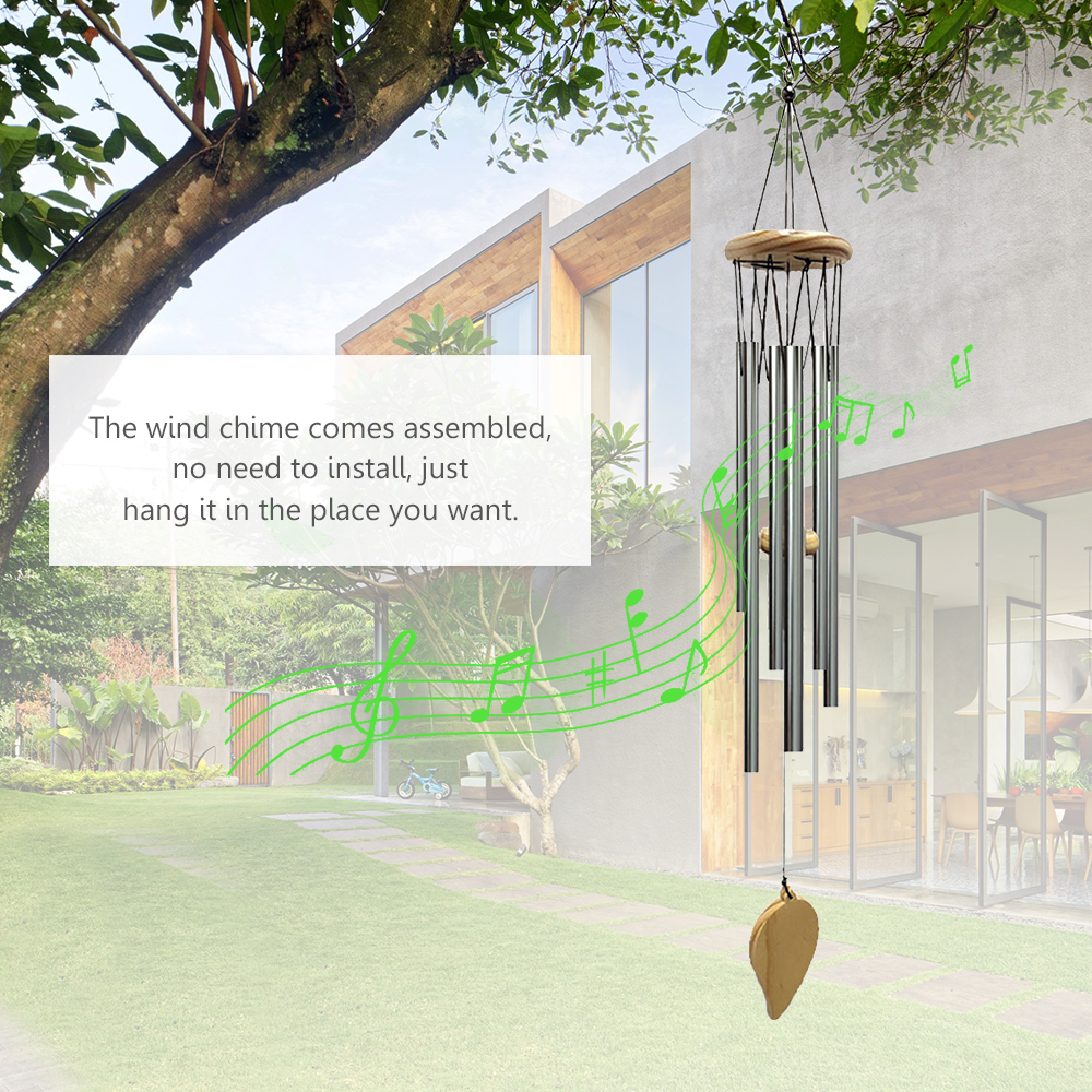 Wind Chimes 6pcs Aluminum Tubes Chimes Simple European Style Windbells Melodious new Soothing Sound 2025 for Outdoor Indoor Decoration