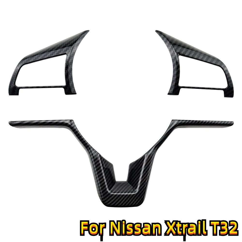 Steering Wheel Panel Knob Cover Sticker for Nissan Xtrail T32 17-21 Rogue Note Qashqai J11 Versa Juke Micra Kicks Leaf Sentra