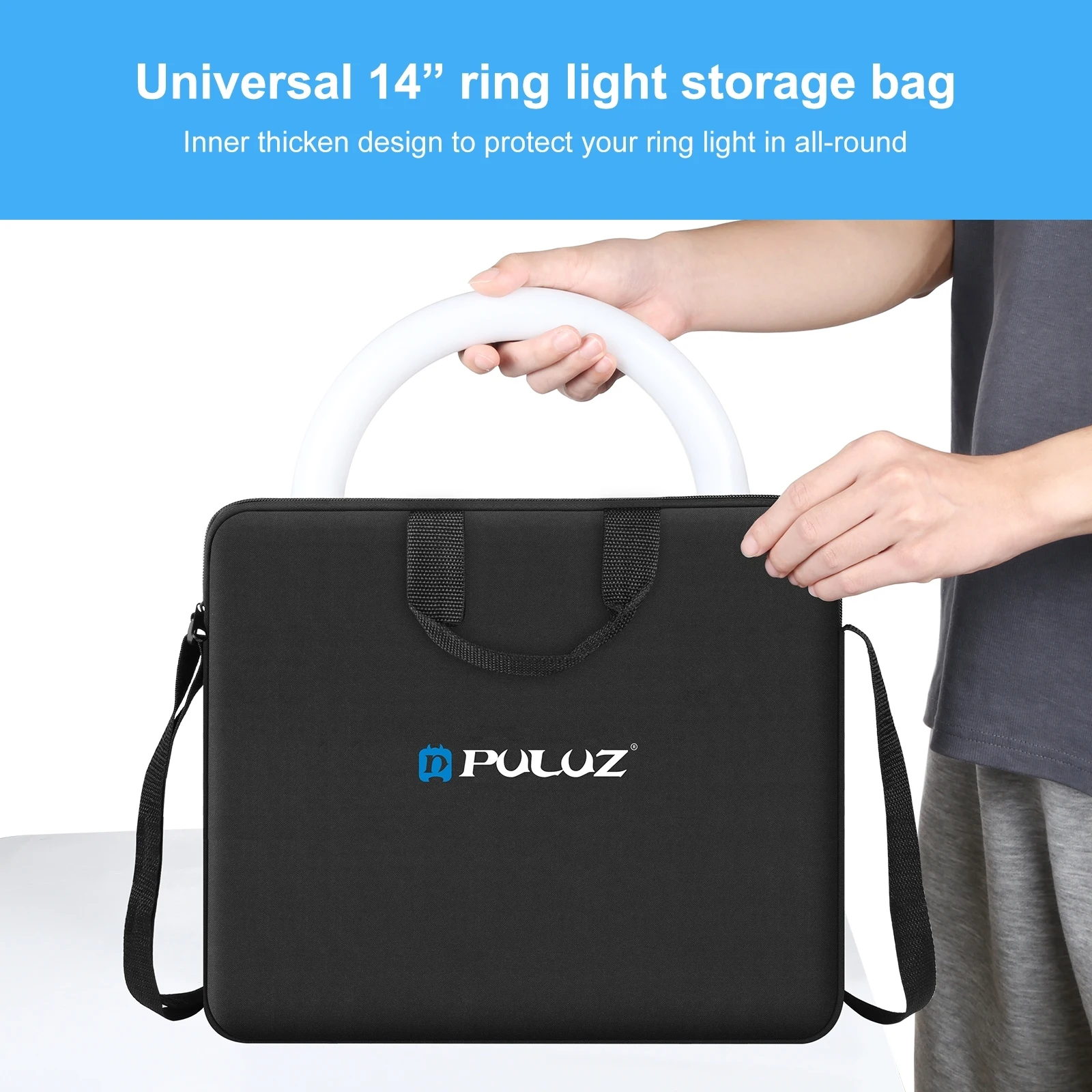 Portable Ring PULUZ Selfie Light Carry Bag For 10/12/14 Inch LED Photography Kits Live Stream Accessories Organizer Storage ddmysmile Bag Smile
