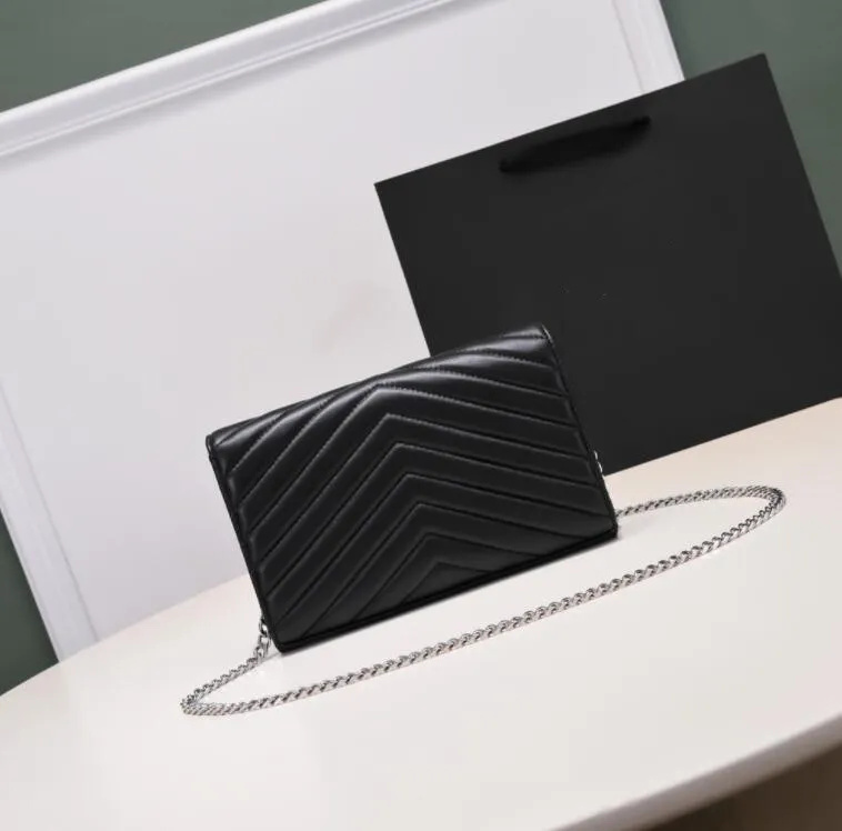 Fashion black Shoulder bag Luxury Designer Woman Bag Handbag Women Shoulder Bags Genuine Leather Original Box Messenger Purse Chain with card holder slot clutch