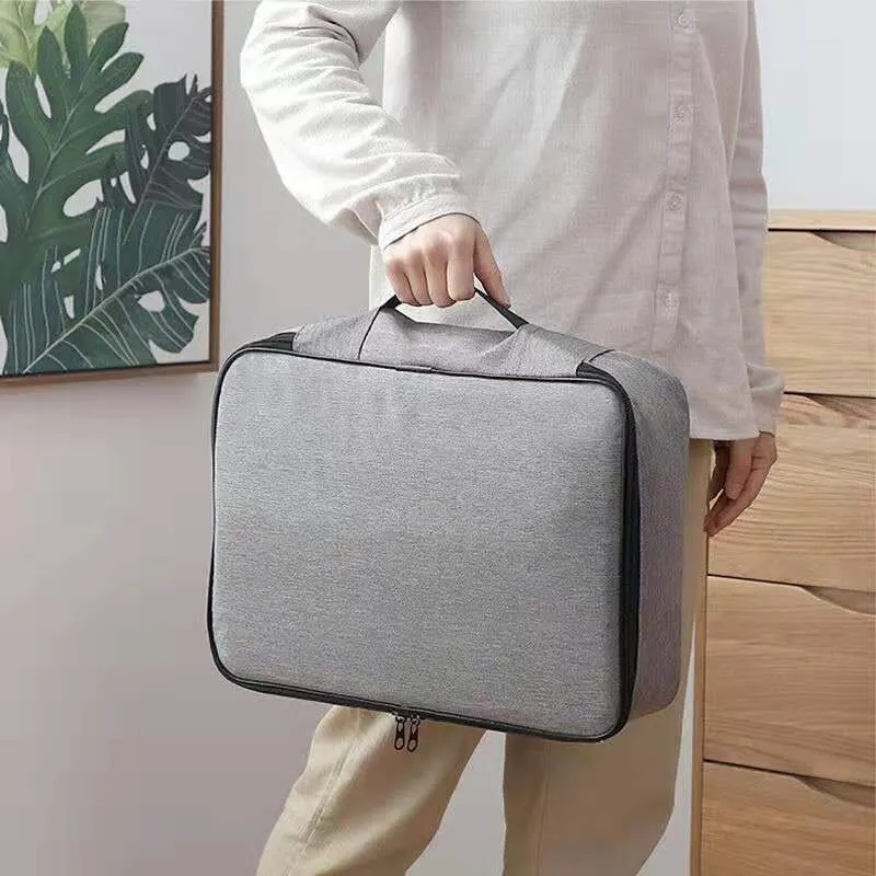 Storage Large Capacity Multi-layer Document Tickets Certificate Passport File With Lock Organizer Case Home Travel Briefcase