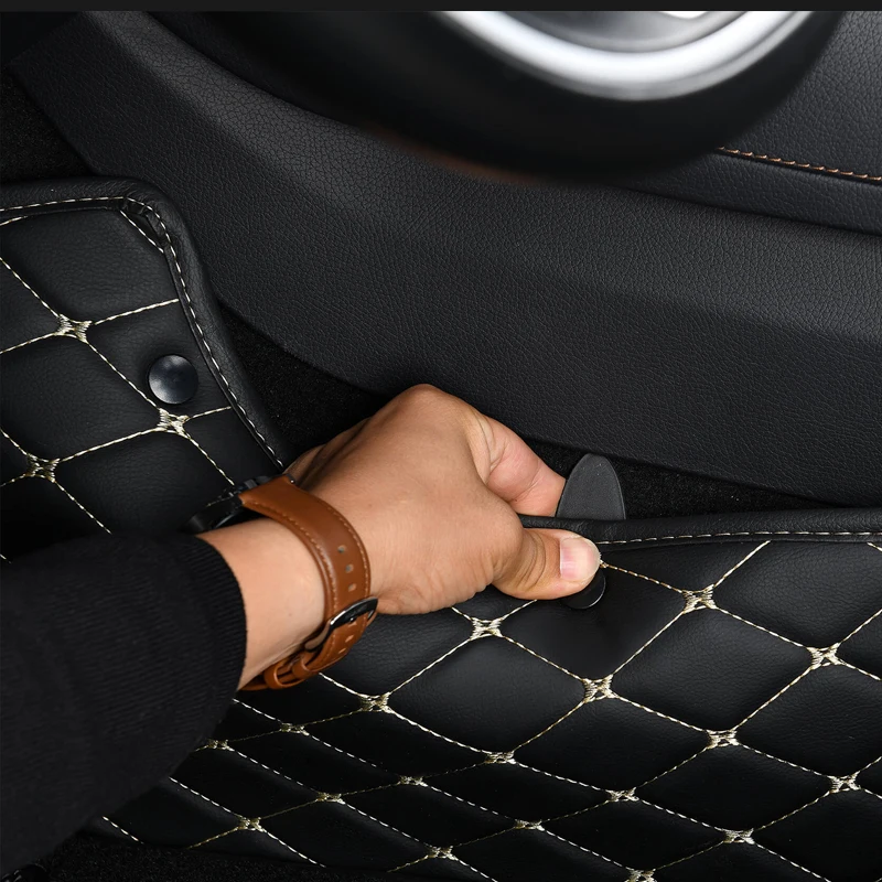 Floor For Car Mats Hyundai Santa Fe 2006 2007 2008 2009 Auto Interior Accessories Leather Carpets Rugs Foot Pads smile