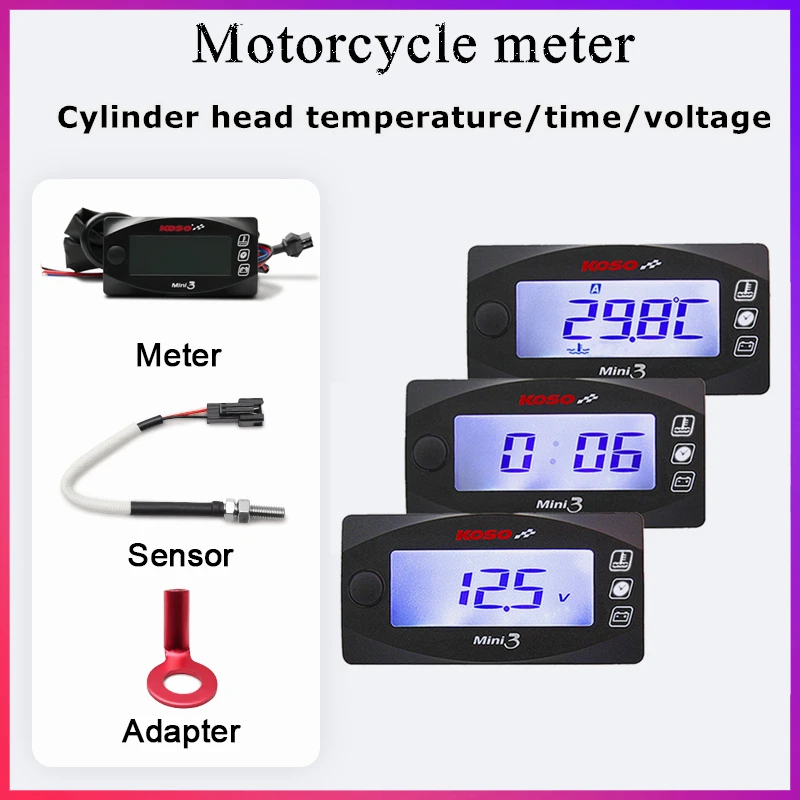 koso voltmeter cylinder head temperature Timer For cb500x nmax125 XMAX250 300 NMAX CB 400 Motorcycle thermometer