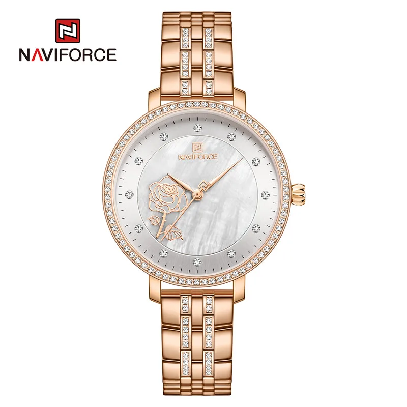 NAVIFORCE New Watch Women Luxury Watches Ladies Creative Steel Women's Bracelet Watches Female Waterproof Clock Relogio Feminino