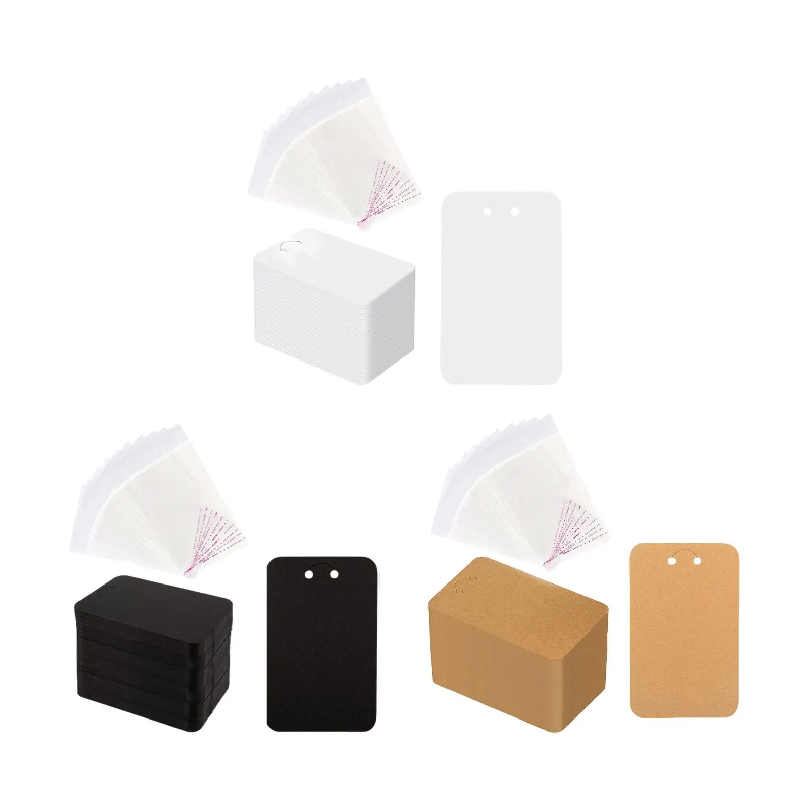 100x Keychain with Self Sealing Bags Rings Bracelet Display Cards