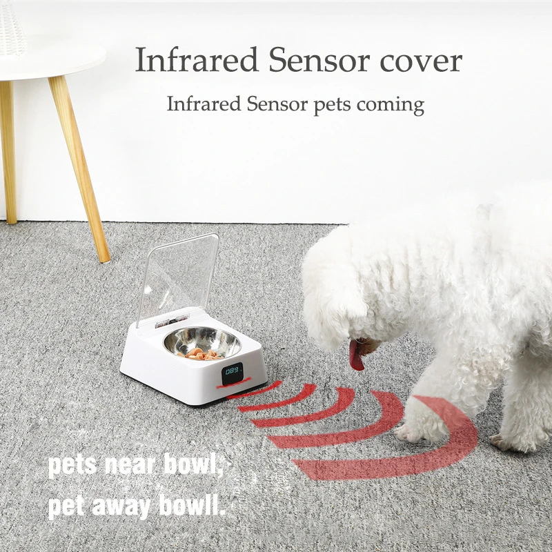 Automatic Pet Feeder Bowl Pet Cat Dog Food Feeder Infrared Sensor Auto Open Cover Smart Feeder Anti-mouse Dog Cat Food Dispenser