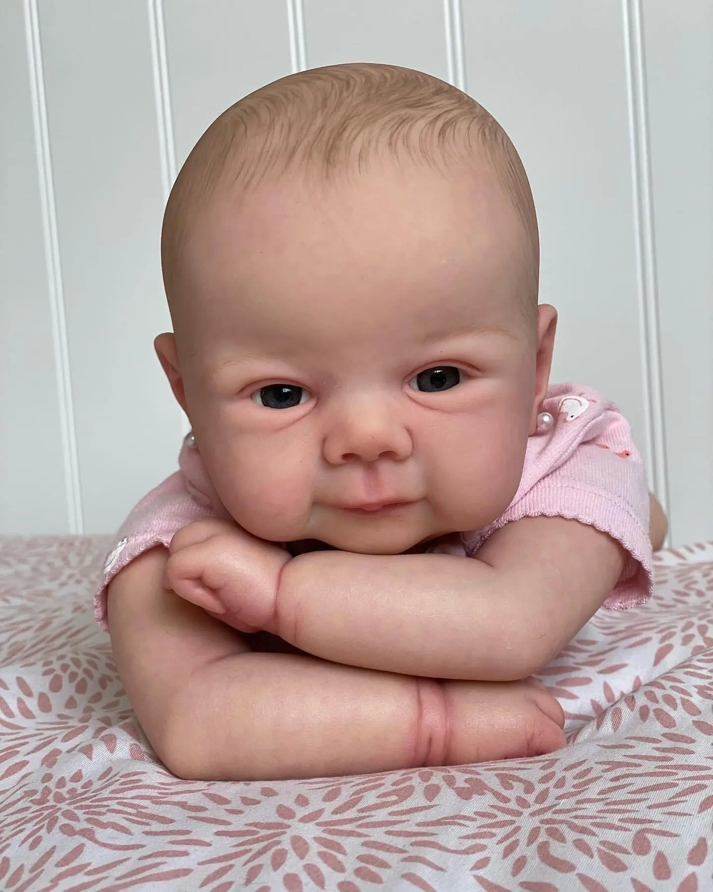 NPK 49CM Soft Silicone Cloth Body Julieata Lifelike Real Touch Reborn Baby Girl with Hand-Drawing Hair Toddler Cute Doll