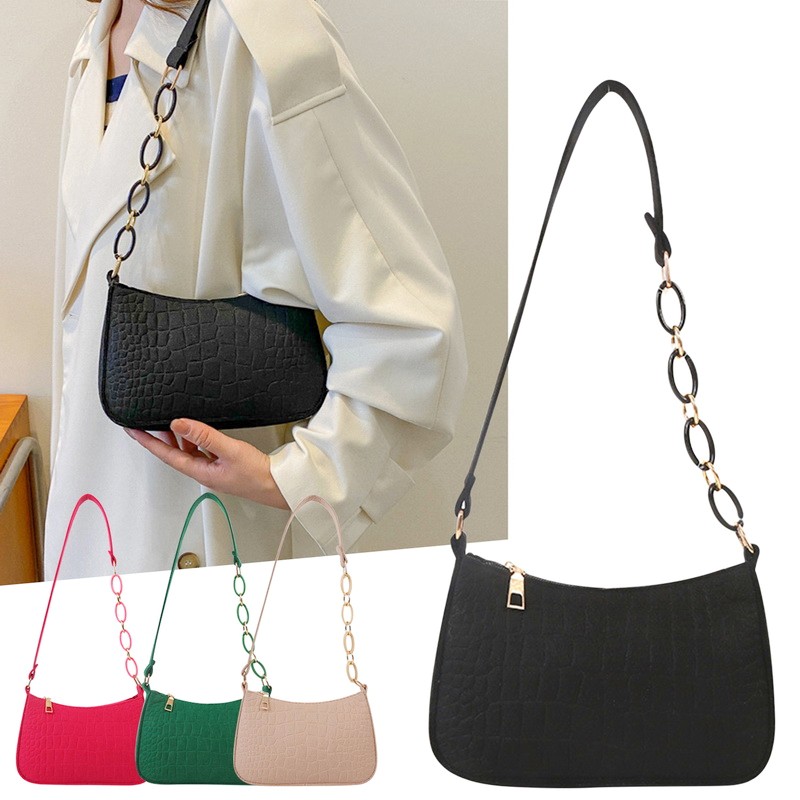 2023 New Women's Subaxillary Bag Advanced Texture Armpit Handbag Totes Retro PU Leather Leisure Female Saddle Bag Shoulder Bags