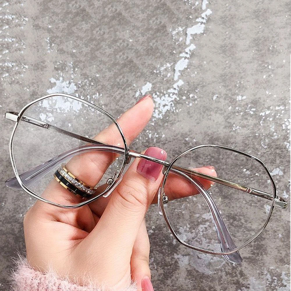 Vintage Anti Blue Light Glasses Frame Round Lens Myopia Optical Mirror Simple Metal Women Men Transparent Eyewear Frames