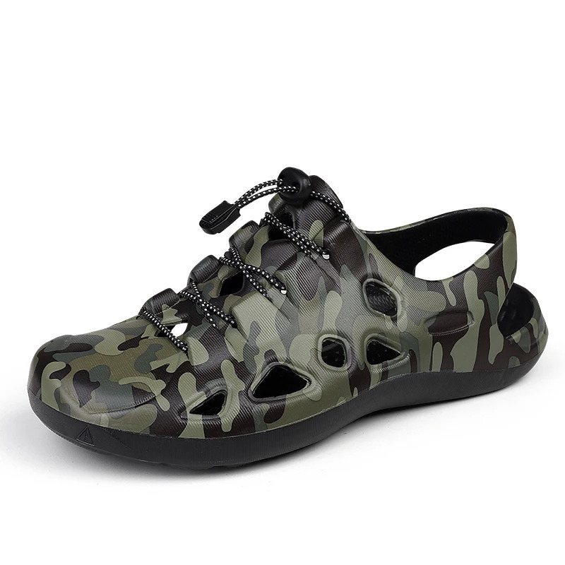 New Sandals Men Summer Outdoor Sport Beach Hole Men's Anti-skid Wear-resistant Fishing Shoes camouflage Slippers e0377