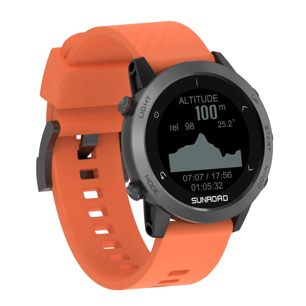 Sunroad smart watch T5 10ATM with GPS waterproof outdoor sports diving Altimeter barometer heart rate bp professional GPS watch