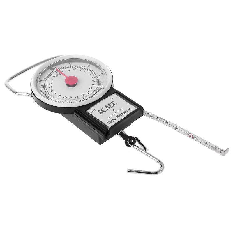 D Portable Fishing Scale lb kg with Tape Measure Hanging Hook Tool 5