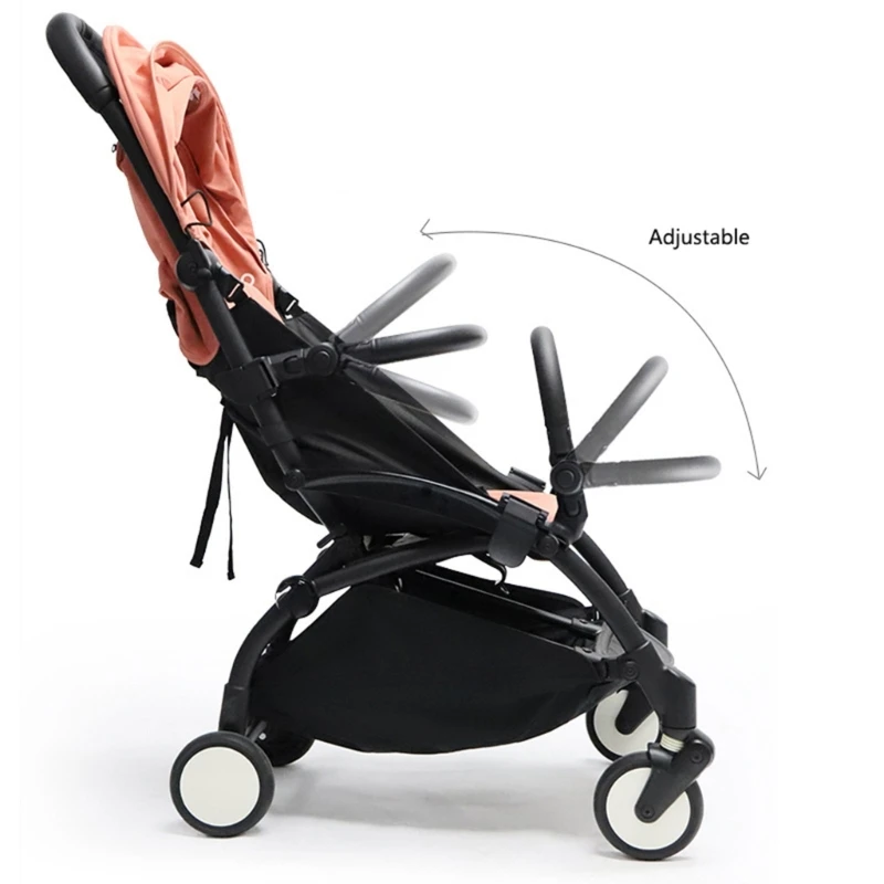 Stroller Handle Bar Detachable Bumper Bar with Adjust Angle Universal Pram Armrest Bumper Bars for Babies Pushchairs