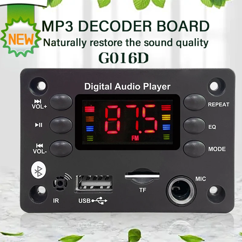 Bluetooth MP Decoder Audio Board DC V USB Power Supply TF FM Radio Player For Car Music Speaker