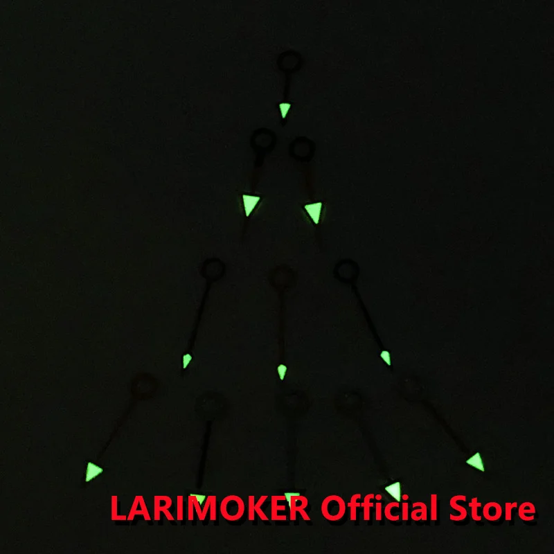 LARIMOKER Green Light GMT watch hands fit Mingzhu DG 3804 Movement