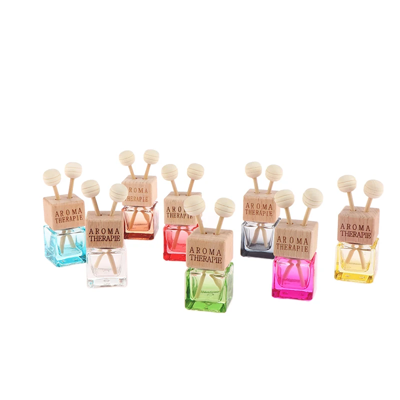1Pc Car Fragrance Empty Glass Bottle Cute Car Freshener Bottle Perfume Clip Air Vent Outlet Aromatherapy Essential Oils Diffuser