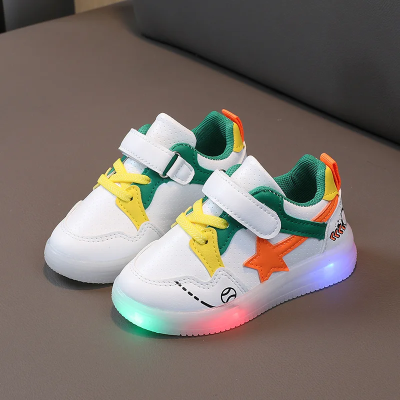 Size 21-30 Kids Led Shoes Boy Sneakers Star Shoes Children Baby Boys Led Light Luminous Running Sport Sneaker Shoes with Light