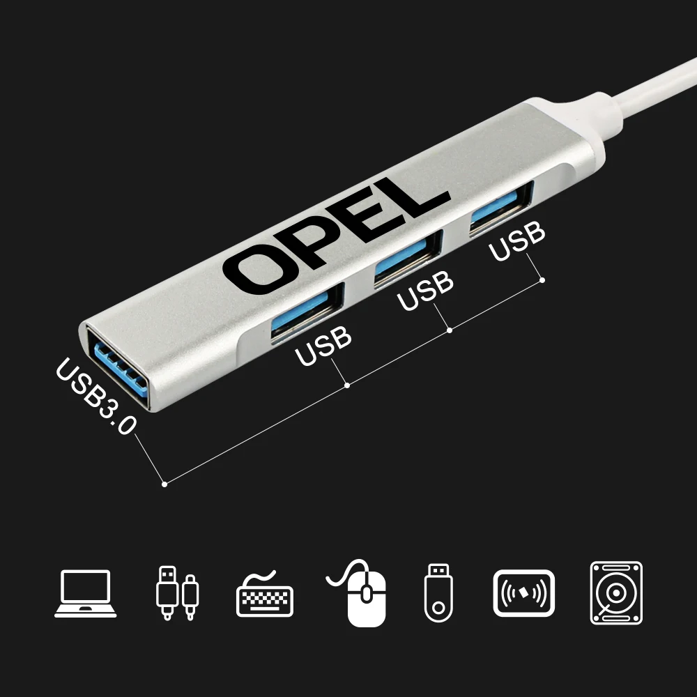 4 In 1 Car USB HUB Charger Power Cable Type C Car Accessories For Opel Astra H J G K Insignia Corsa C D Vectra C B Meriva a
