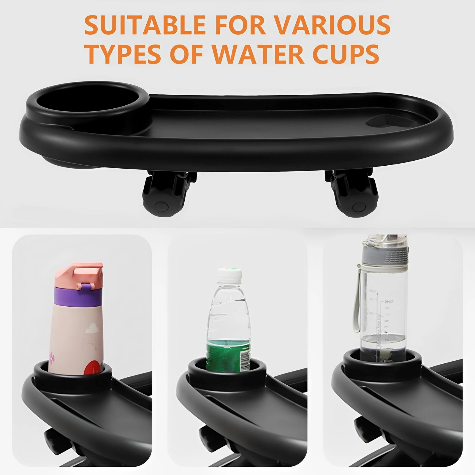 Stroller Snack Tray Removable Baby Stroller Food Tray With Cup Holder Stroller Snacks Holder With Adjustable Buckle And Hooks