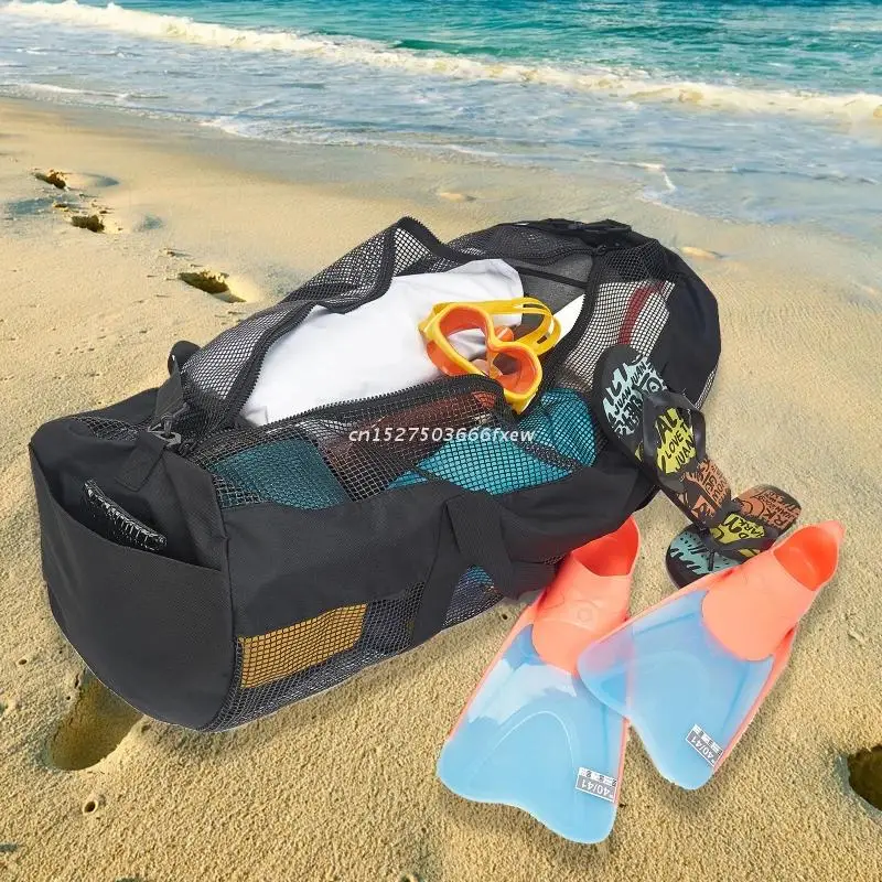 Mesh Dive Bag for or Snorkeling Diving Snorkel Gear Bag Extra Large Beach Bags with Zipper Beach Duffel Bag